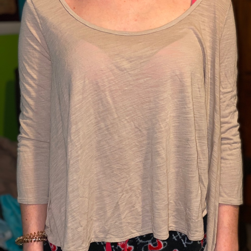 Mid length sleeve top with super fun back details
